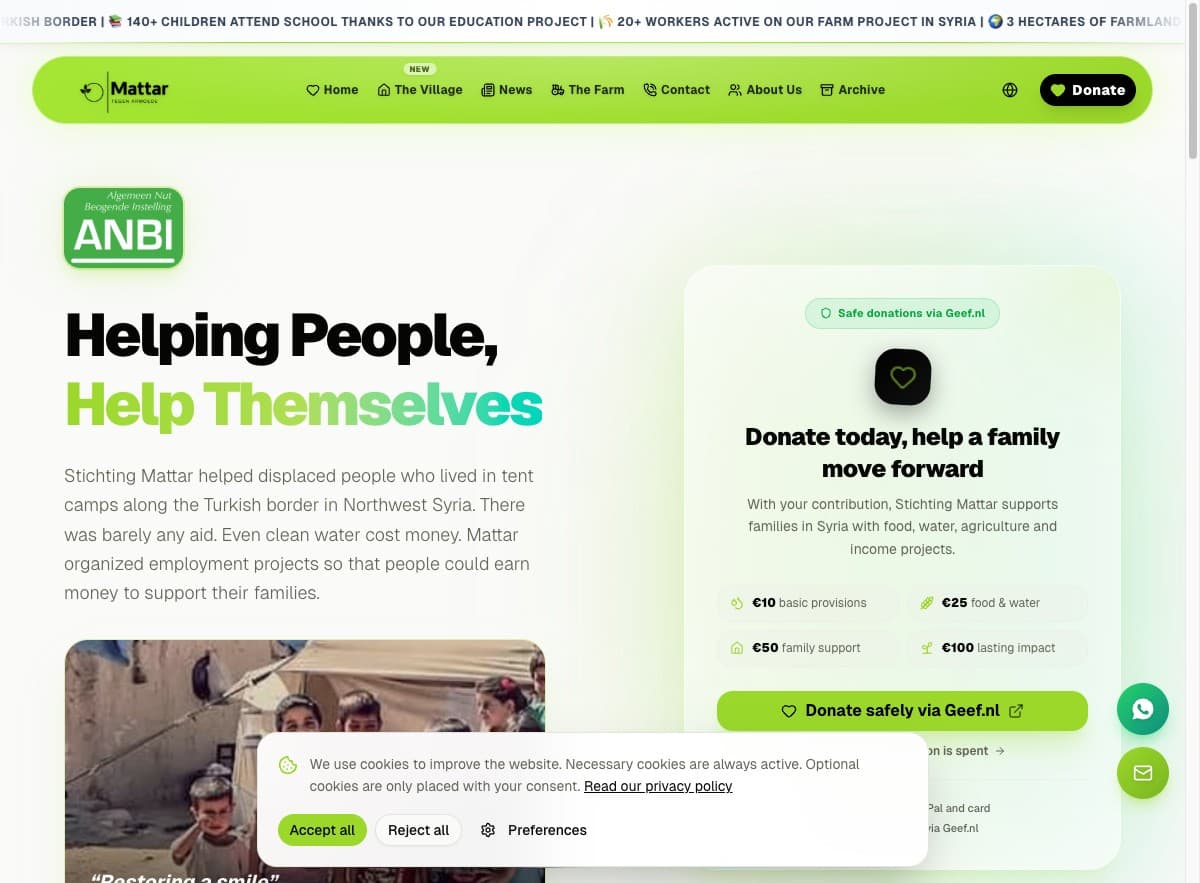 Stichting Mattar charity foundation homepage